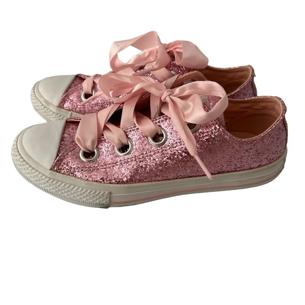 Converse All Star Party Dress Low Top Pink Glitter Sneakers